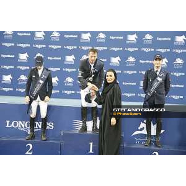 LGCT of Doha - Prize giving ceremony - Harrie Smolders, Maikel van der Vleuten, Lorenzo de Luca, Sheikha Moza Bint Nasser Al Missned - DOHA - Al Shaqab,11th nov. 2017 - ph.Stefano Grasso/LGCT