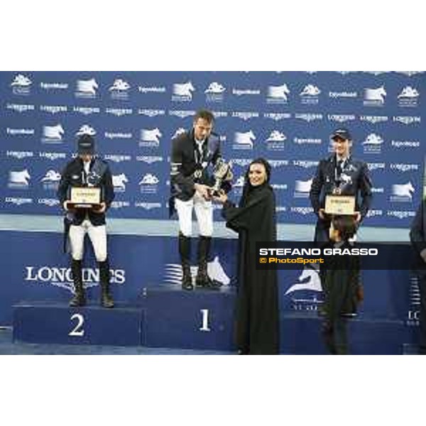 LGCT of Doha - Prize giving ceremony - Harrie Smolders, Maikel van der Vleuten, Lorenzo de Luca, Sheikha Moza Bint Nasser Al Missned - DOHA - Al Shaqab,11th nov. 2017 - ph.Stefano Grasso/LGCT