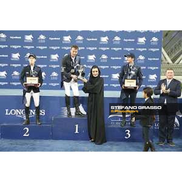 LGCT of Doha - Prize giving ceremony - Harrie Smolders, Maikel van der Vleuten, Lorenzo de Luca, Sheikha Moza Bint Nasser Al Missned - DOHA - Al Shaqab,11th nov. 2017 - ph.Stefano Grasso/LGCT