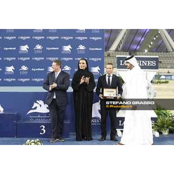 LGCT of Doha - Prize giving ceremony - Jan Tops, Sheikha Moza Bint Nasser Al Missned, Gilles Robert and Sheikh Joaan Bin Hamad Al Thani - DOHA - Al Shaqab,11th nov. 2017 - ph.Stefano Grasso/LGCT