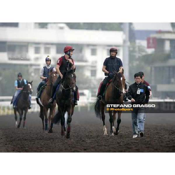 Excellent Art and Dylan Thomas coming back to the stable after morning track works at Sha Tin racetrack Hong Kong, 6th dec. 2007 ph. Stefano Grasso