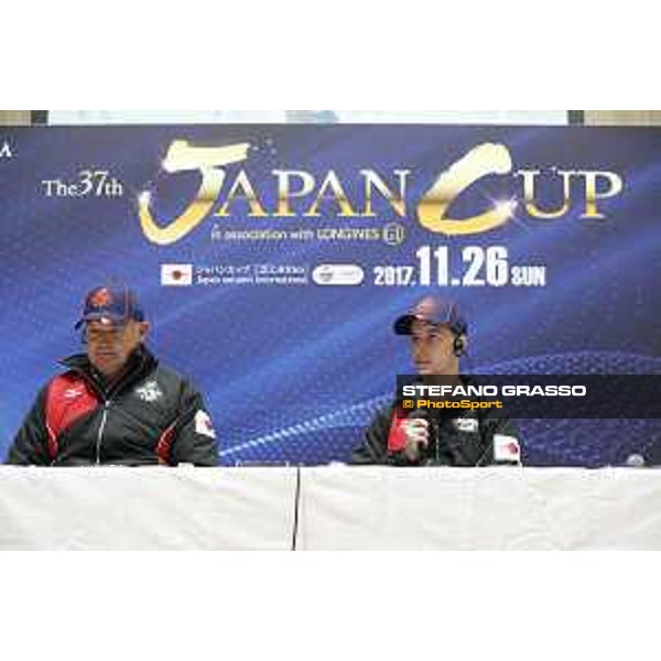BoomTime connection during the press conference Fuchu racecourse,23rd nov.2017 Ph.Stefano Grasso
