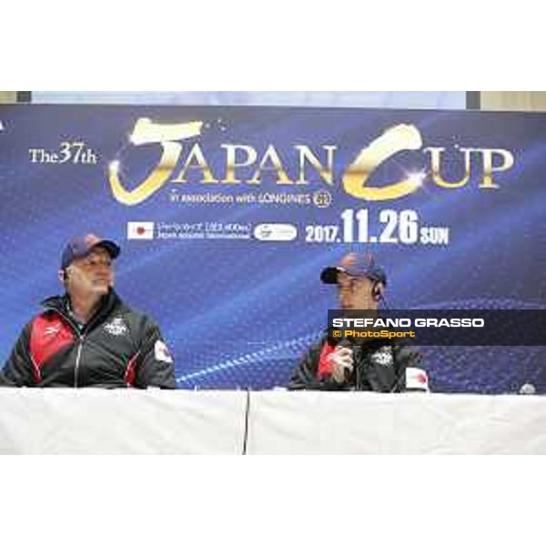 BoomTime connection during the press conference Fuchu racecourse,23rd nov.2017 Ph.Stefano Grasso