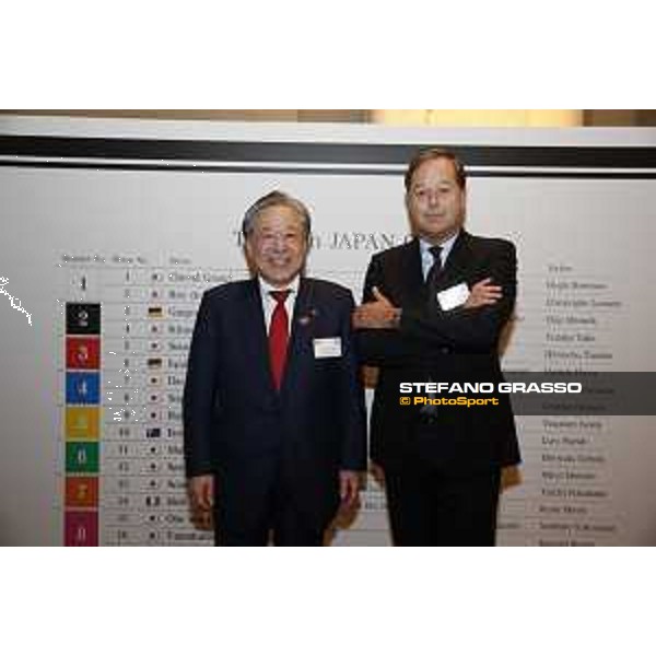 The 37° Japan Cup welcome party at Conrad Hotel - Mr.Masayuki Goto, President and CEO of JRA with Mr.Charles Villoz, Vice President and Head of International Sales of Longines Tokyo,24th nov.2017 Ph.Stefano Grasso