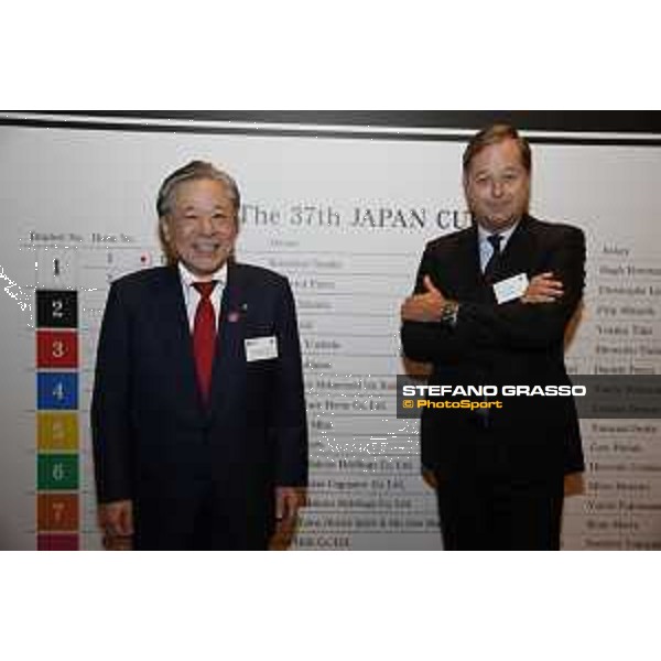 The 37° Japan Cup welcome party at Conrad Hotel - Mr.Masayuki Goto, President and CEO of JRA with Mr.Charles Villoz, Vice President and Head of International Sales of Longines Tokyo,24th nov.2017 Ph.Stefano Grasso
