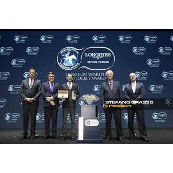 LHKIR Gala Dinner and Longines World\'s Best Jockey Award- Charles Villoz, Juan Carlos Capelli, Hugh Bowman, Mr Romanet and Mr Winfried Engelbrecht-Bresges Hong Kong,8th dec. 2017 Ph.Stefano Grasso/Longines