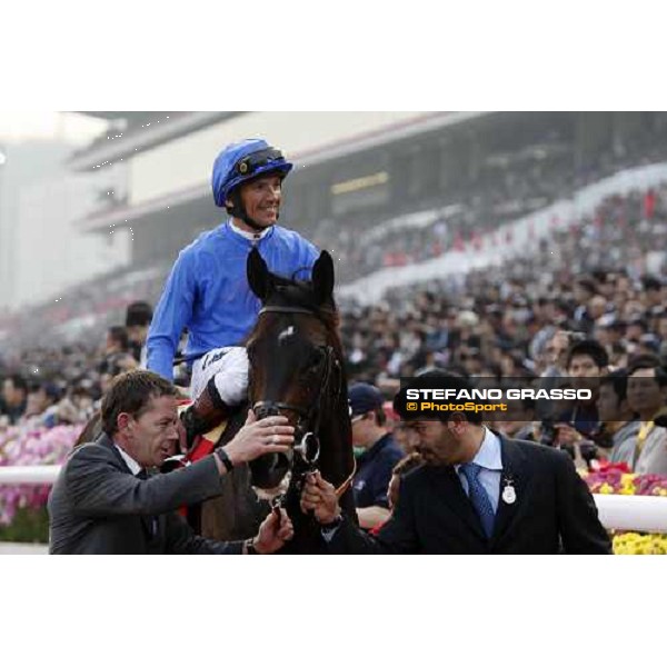 a close up for Frankie Ddettori on Ramonti after winning the Cathay Pacific Kong Kong Cup with Saeed Bin Suroor at right Hong Kong, Sha Tin racetrack, 9th dec. 2007 ph. Stefano Grasso