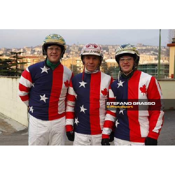 the american team, Jamieson, Lachance and Gingras at Trotting World MAster 2007 Trieste Montebello racetrack, 11th dec. 2007 ph. Stefano Grasso