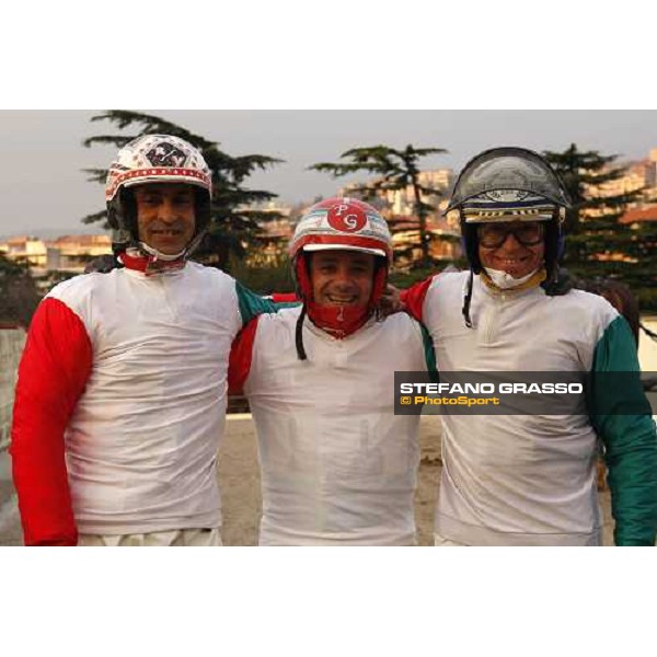the italian team, Vecchione, Gubellini and Andreghetti at Trotting World MAster 2007 Trieste Montebello racetrack, 11th dec. 2007 ph. Stefano Grasso