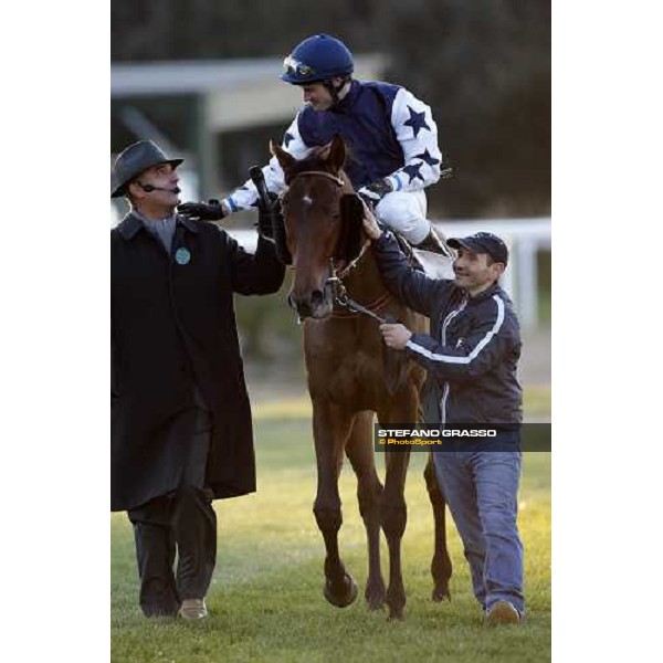 Max Tellini on Dematil interviwed by Enrico Querci after winning the Criterium di Pisa - I \'Mandorli\' trophy Pisa, 16th dec. 2007 ph. Stefano Grasso