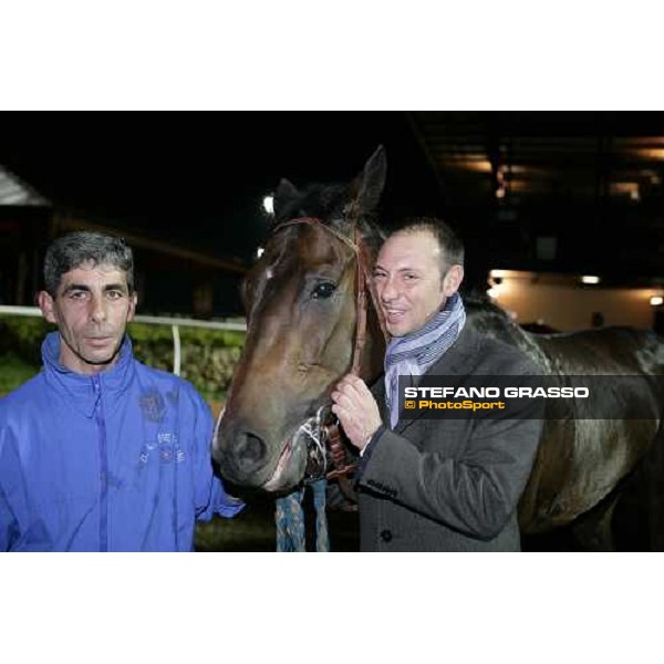 trainer Gianluca Bietolini with Once More Dubai winner of Nastro d\' Oro di Sicilia Siracusa, 12th jan. 2008 ph. Stefano Grasso