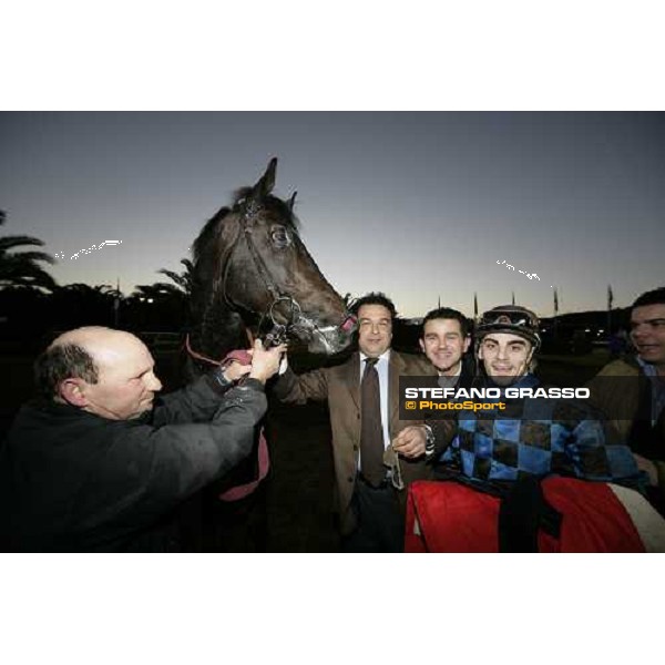 Fabio Brogi, Silvano Mulas and Cocodrail winners of the Premio Coppa Oro di Siracusa Siracusa, 13th jan. 2008 ph. Stefano Grasso