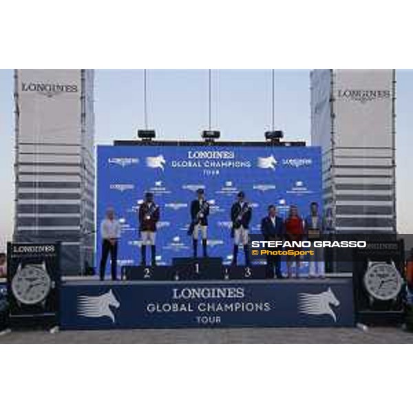 LGCT of Miami Beach - Grand Prix - Prize giving ceremony - Bassem Hassan Mohammed (QAT), Edwina Tops-Alexander (AUS), Darragh Kenny (IRL) - Miami Beach, - 8 April 2018 - ph.Mario Grassia/LGCT