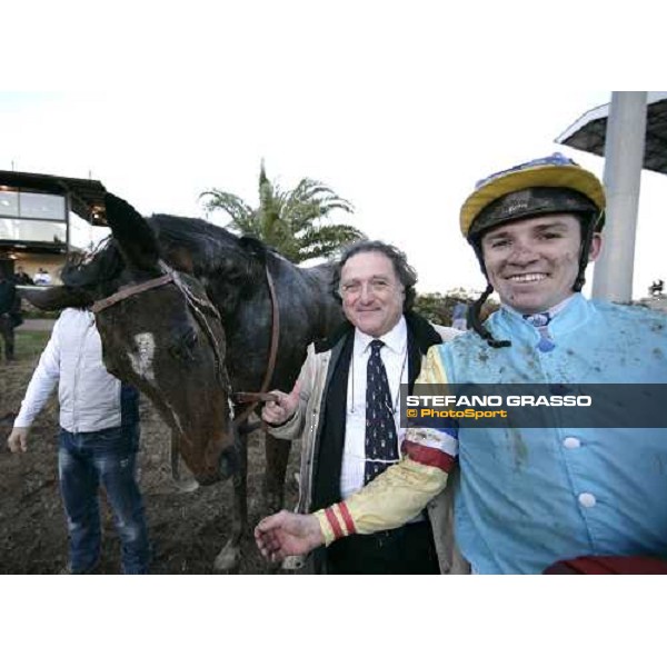Riccardo Menichetti, Badde Lontana and Guillaume Millet winners of 1st heat of Campionato Fantini del Mediterraneo at Mediterraneo racecourse Siracusa, 12th jan. 2008 ph. Stefano Grasso