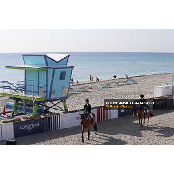LGCT of Miami Beach - A view of the warm up arena - Miami Beach, - 5 April 2018 - ph.Mario Grassia/LGCT