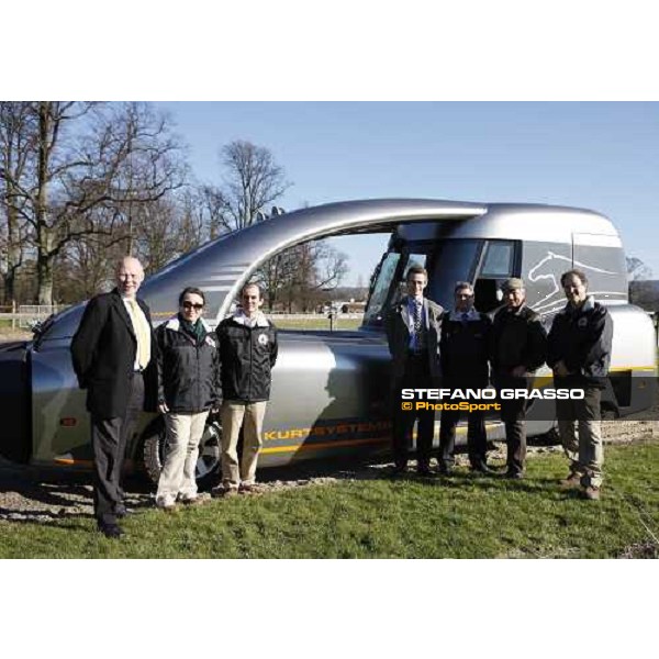 group photo in front of the new Kurt Equine trainingsystems car at Parkwood Stud Oxford, 11th february 2008 ph. Stefano Grasso
