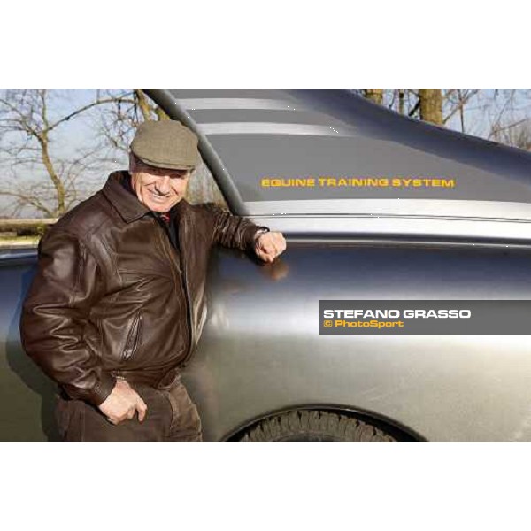 Monty Roberts poses with the new Kurt Equine trainingsystems car at Parkwood Stud Oxford, 11th february 2008 ph. Stefano Grasso