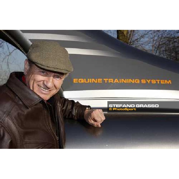 Monty Roberts poses with the new Kurt Equine trainingsystems car at Parkwood Stud Oxford, 11th february 2008 ph. Stefano Grasso
