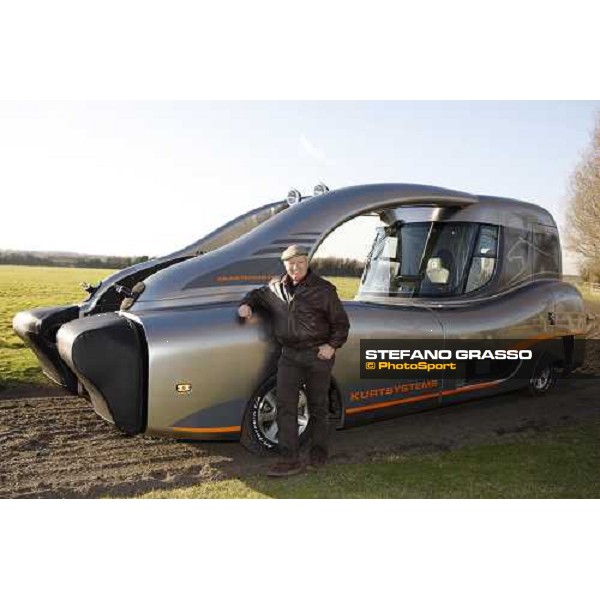 Monty Roberts poses with the new Kurt Equine trainingsystems car at Parkwood Stud Oxford, 11th february 2008 ph. Stefano Grasso