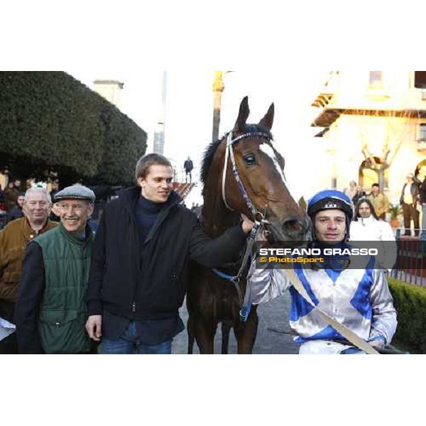 the winning connection of Blu Santillana winners of the LVIII Gran Corsa Siepi di Roma Rome Capannelle, 17th february 2008 ph. Stefano Grasso