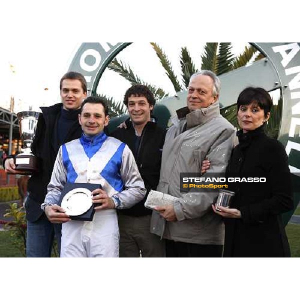 the winning connection of Blu Santillana winners of the LVIII Gran Corsa Siepi di Roma Rome Capannelle, 17th february 2008 ph. Stefano Grasso
