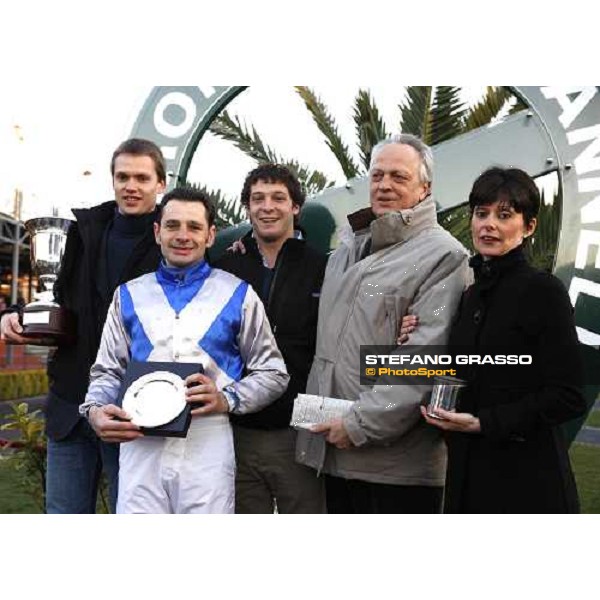 the winning connection of Blu Santillana winners of the LVIII Gran Corsa Siepi di Roma Rome Capannelle, 17th february 2008 ph. Stefano Grasso