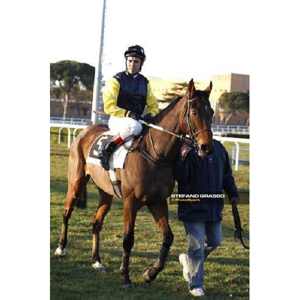 H.Terrien and Le Plessis parade before the start of the LVIII Gran Corsa Siepi di Roma Rome Capannelle, 17th february 2008 ph. Stefano Grasso