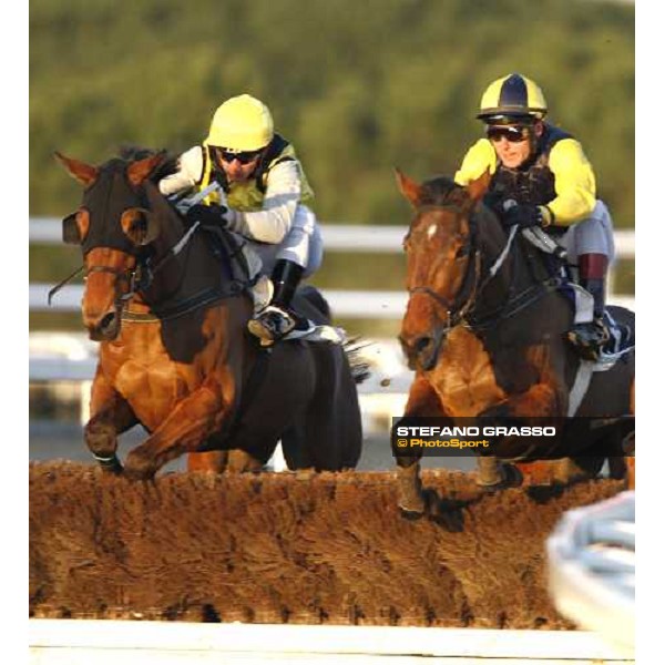 Le Plessis and Ange de Beaumont jump a fence during the LVIII Gran Corsa Siepi di Roma Rome Capannelle, 17th february 2008 ph. Stefano Grasso