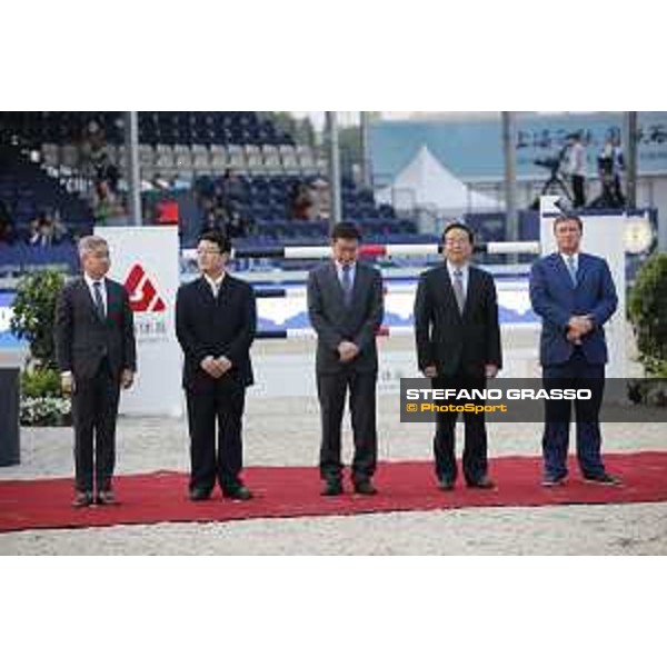 LGCT of Shanghai - Prize giving ceremony - Dennis LI, Mr Chen Qun, Mr Xu Bin, Mr Zheng Yuanhu, Mr Jan Tops - Shanghai, - 21 April 2018 - ph.Mario Grassia/LGCT