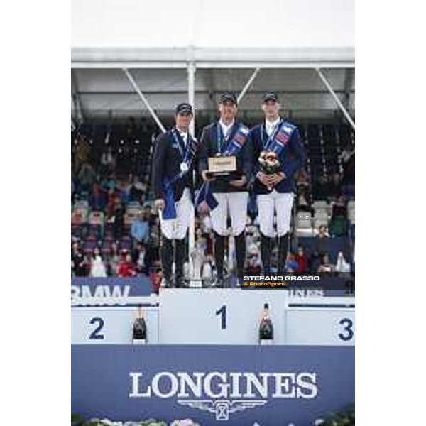 LGCT of Shanghai - Prize giving ceremony - Gregory Wathelet (BEL), Ben Maher (GBR), Daniel Deusser (GER) - Shanghai, - 21 April 2018 - ph.Mario Grassia/LGCT