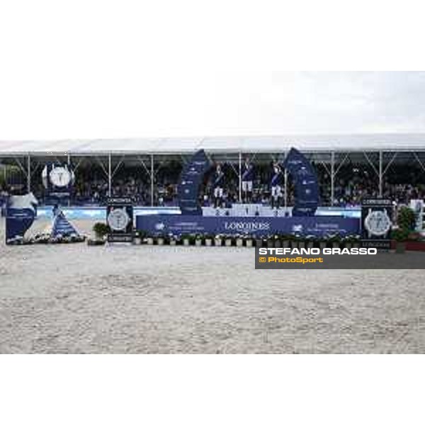 LGCT of Shanghai - Prize giving ceremony - Gregory Wathelet (BEL), Ben Maher (GBR), Daniel Deusser (GER) - Shanghai, - 21 April 2018 - ph.Mario Grassia/LGCT