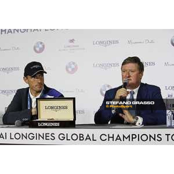 LGCT of Shanghai - Press conference - Gregory Wathelet (BEL), Jan Tops (President of LGCT and co-founder of GCL) - Shanghai, - 21 April 2018 - ph.Stefano Grasso/LGCT