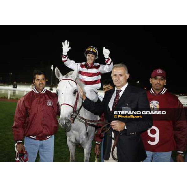 David Bouland on Maleehah, trained by Alban de Mieulle triumphs after winning the Gulf Cup - GCC Bred Pure Arabians Doha, 27th febr. 2008 ph.Stefano Grasso