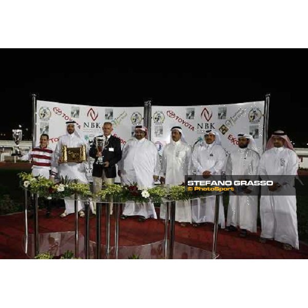 the giving prizeof the Gulf Cup - GCC Bred Pure Arabians won by David Bouland on Maleehah, trained by Alban de Mieulle and owned by Sh. Mohammed Bin Abdullah Bin Khalifa Al Tani Doha, 27th febr. 2008 ph.Stefano Grasso