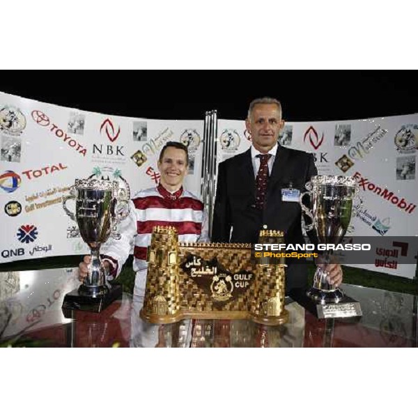 David Bouland and Alban de Mieulle poses after winning the Gulf Cup - GCC Bred Pure Arabians Doha, 27th febr. 2008 ph.Stefano Grasso