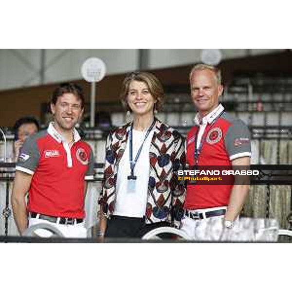 LGCT of Shanghai - Simon Delestre (FRA), Isabelle Bonfanti (Brand Manager Hermes China), Jerome Guery - Shanghai, - 20 April 2018 - ph.Mario Grassia/LGCT