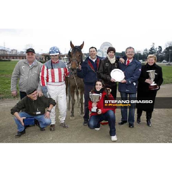 the winning connection of the Gran Premio Dante won by Antonio Castiello with Lethal Mast Firenze, 9th march 2008 ph. Stefano Grasso