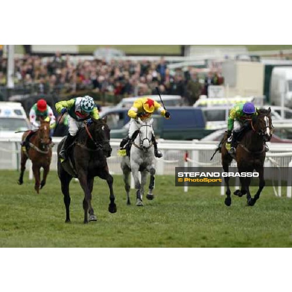 Sam Thomas on Denman at the last meters to the line of the Totesport Cheltenham Gold Cup followed by Ruby Walsh on Kauto Star and Mick Fitzgerald on Neptune Collonges Cheltenham, 4th day, 14th march 2008 ph. Stefano Grasso