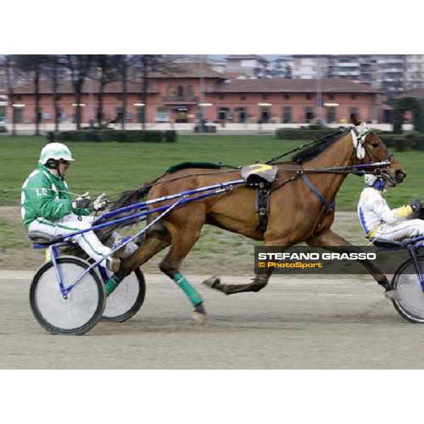 Luca Orlandi with Leptis Magna Est warming up before the start of Gran Premio Beatrice Firenze, Le Mulina, 9th march 2008 ph.Stefano Grasso
