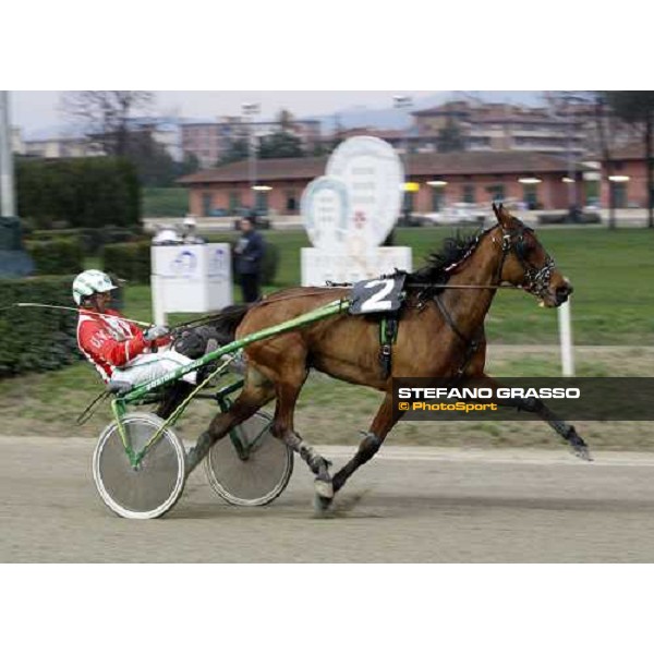 A.Buzzitta with Lunarossa Rex warming up before the start of Gran Premio Beatrice Firenze, Le Mulina, 9th march 2008 ph.Stefano Grasso