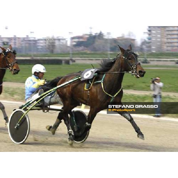 Paolo Leoni with Lady on Line Dse warming up before the start of Gran Premio Beatrice Firenze, Le Mulina, 9th march 2008 ph.Stefano Grasso