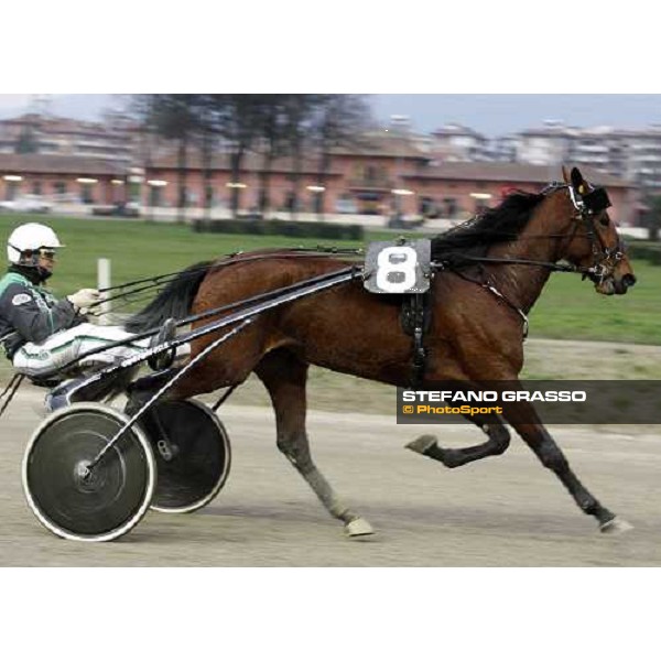 Enrico Bellei with Lindia warming up before the start of Gran Premio Beatrice Firenze, Le Mulina, 9th march 2008 ph.Stefano Grasso