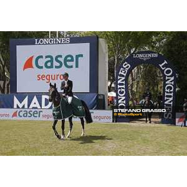 LGCT of Madrid - Class 14 - Prize giving ceremony - Jerome Guery (BEL) on Kel\'Star du Vingt Ponts - 6 May 2018 - ph.Stefano Grasso/LGCT