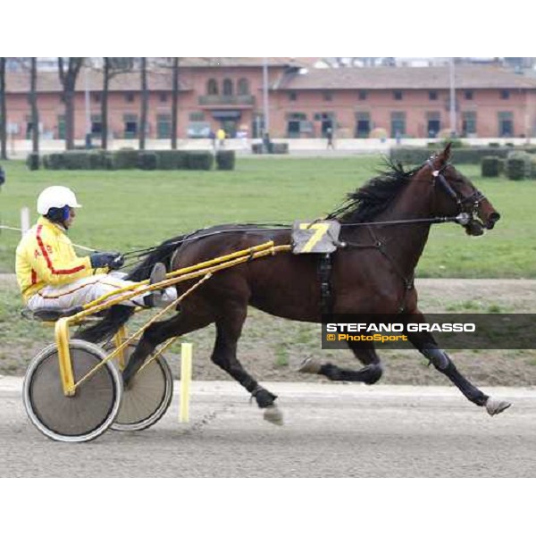 Andrea Baveresi warming up with Loisir before the start of Gran Premio Dante Firenze Le Mulina, 9th march 2008 ph. Stefano Grasso