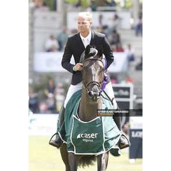 LGCT of Madrid - Class 14 - Prize giving ceremony - Jerome Guery (BEL) on Kel\'Star du Vingt Ponts - 6 May 2018 - ph.Stefano Grasso/LGCT