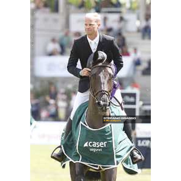 LGCT of Madrid - Class 14 - Prize giving ceremony - Jerome Guery (BEL) on Kel\'Star du Vingt Ponts - 6 May 2018 - ph.Stefano Grasso/LGCT