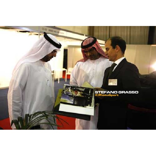 Daniele Camuffo showing the book of the Kurtsystems car at the Dubai horse show international fair Dubai, 23th march 2008 ph. Stefano Grasso