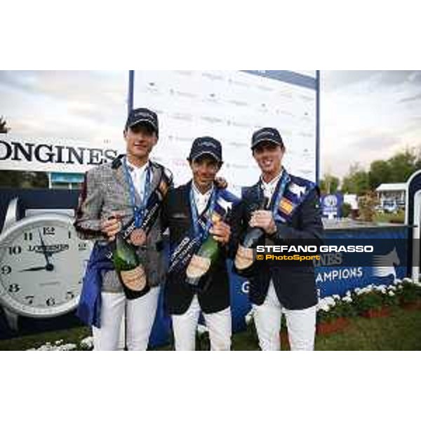 LGCT of Madrid - Prize giving -Nicola Philippaerts, Eduardo Alvarez Aznar (ESP), Ben Maher (GBR) - 5 May 2018 - ph.Stefano Grasso/LGCT