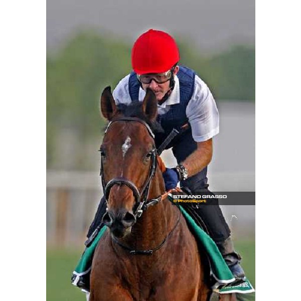 Mick Kinane on Mourilyan during morning track works at Nad El Sheba racetrack Dubai, Nad El Sheba 27th march 2008 ph. Stefano Grasso