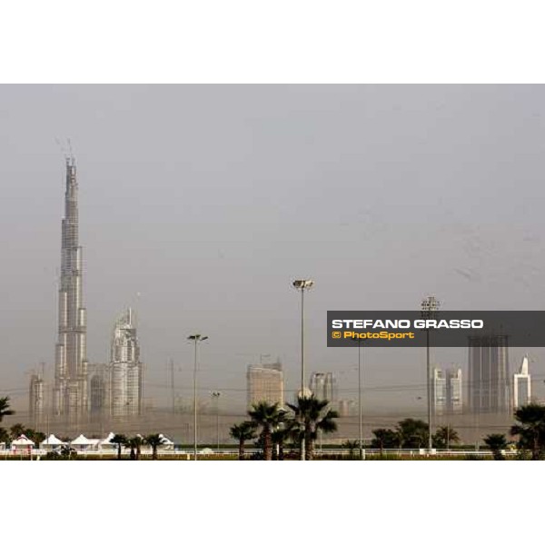 morning track works at Nad El Sheba racetrack with the Burj Dubai in the background Dubai, Nad El Sheba 27th march 2008 ph. Stefano Grasso